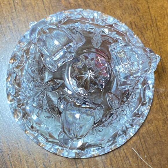 Vintage Hofbauer 1982 Lead Crystal Byrdes 3 footed Bird Sawtooth Trinket Dish - Picture 5 of 10